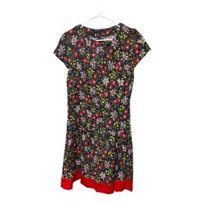 Vintage 60s 70s handmade blue floral dress Size Small